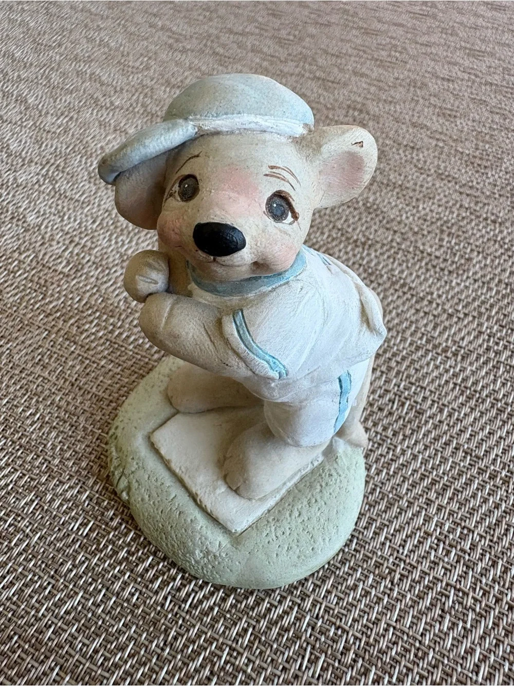 ⁠Dreamsicles Teddy Bear Batter Up Baseball Figurine Cast Iron Home Plate 1996
